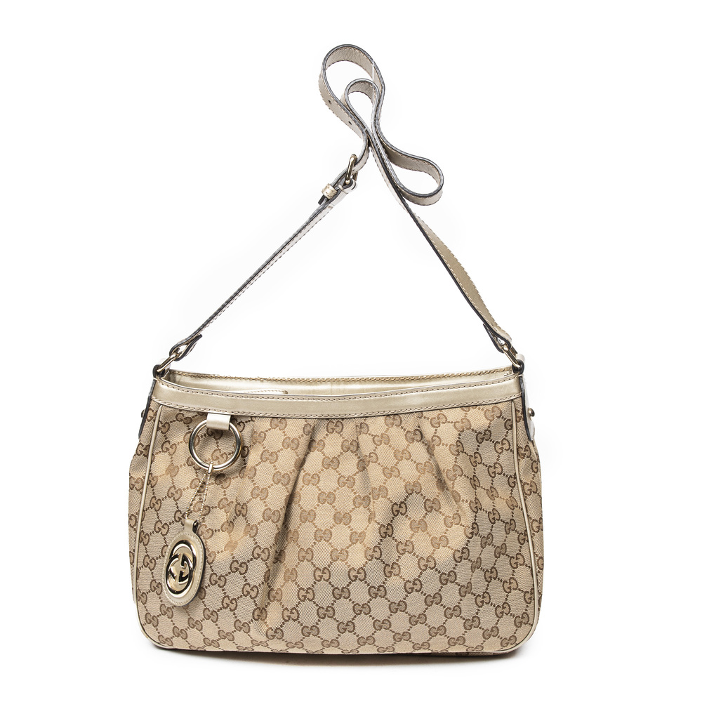 Gucci Sukey Messenger   in Beige/Brown/Gold Monogrammed Canvas